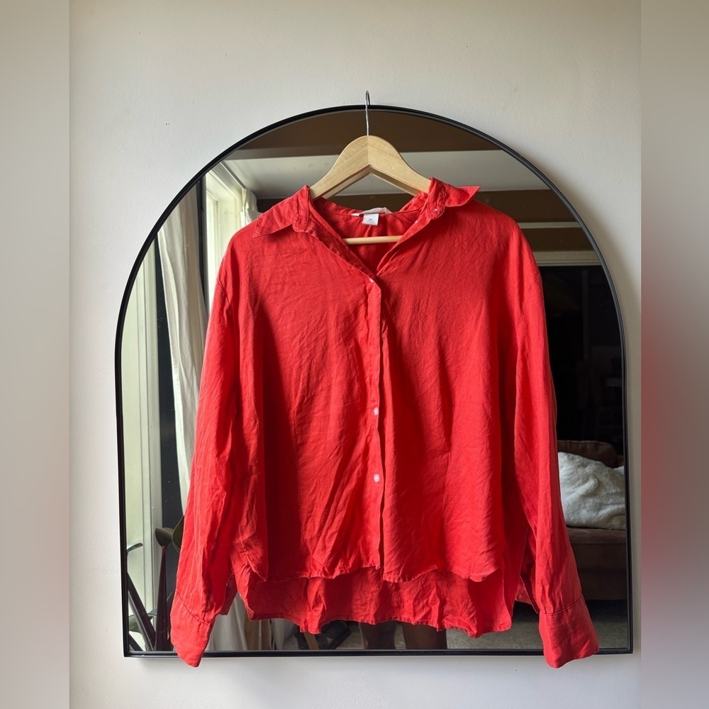 H&M premium collection | linen button up | size small - Picture 2 of 6
